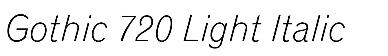 Gothic 720 Light Italic